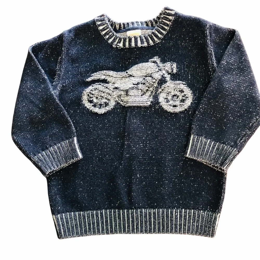 GYMBOREE - BOYS SIZE 2T MOTORCYCLE SWEATER